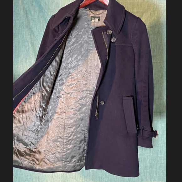 Navy JCrew Coat size 2 - Picture 3 of 5